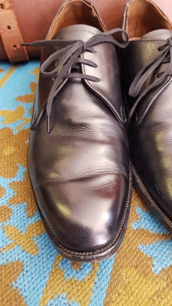 Zapatos Zapatos para hombre Zapatos Tamaño 6.5 vgc Calidad Vintage principios de la década de 1960 cuero negro John White hombre 3 agujeros elegante vestido casual mod traje zapatos 