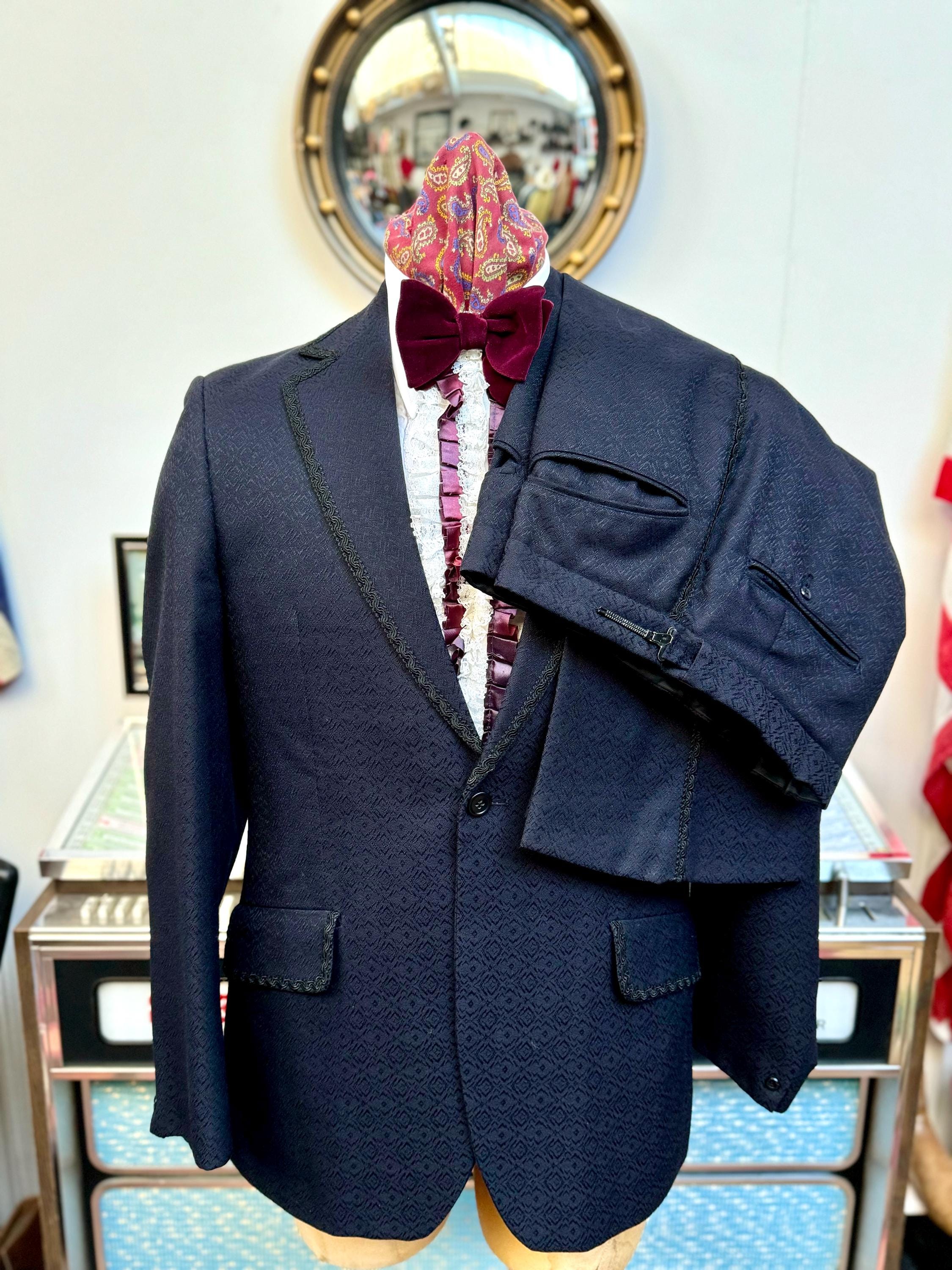 Blue Gingham Dress Runcati Men's Ruffled Tuxedo Shirt 80s Retro