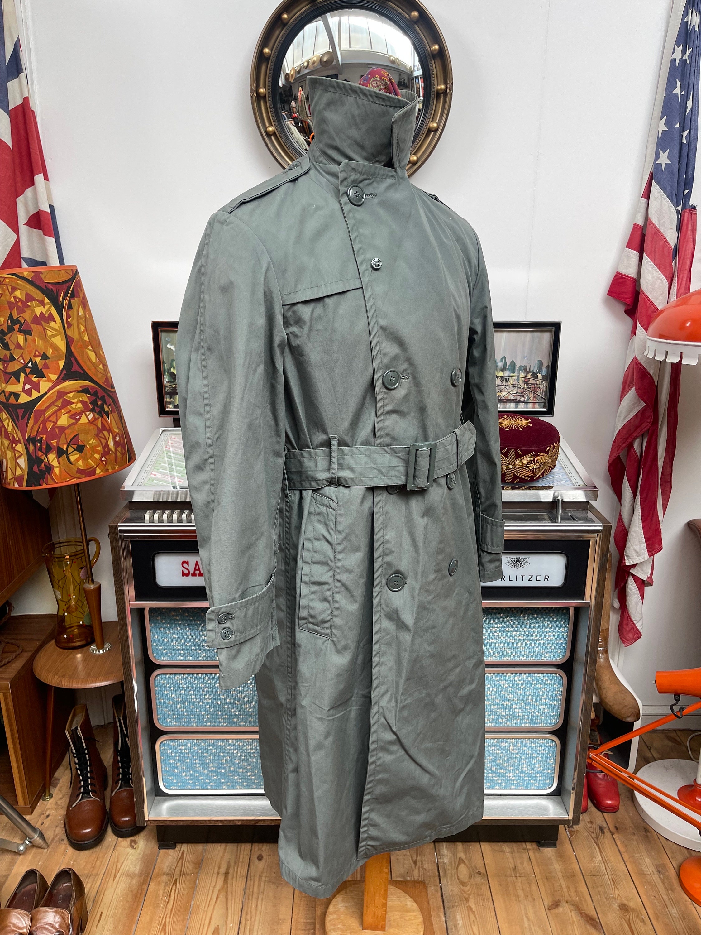 Army green rain coat best sale