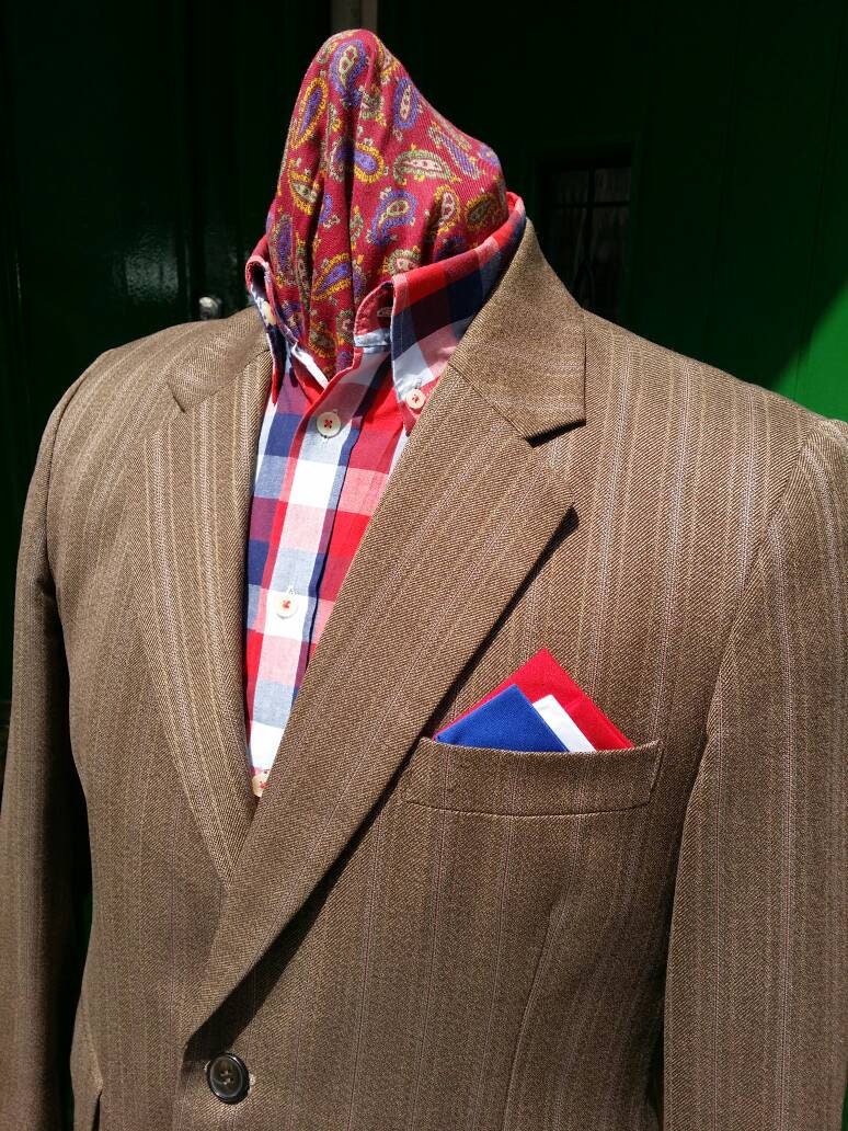 Image of Vintage 1960S Early 70's Hepworths Hardy Amies Brown Pinstripe Suit.mod Skinhead Suedehead Yardie Crossover.medium Vgc