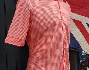 Stunning Vintage 1950s 50's Red White Gingham Check