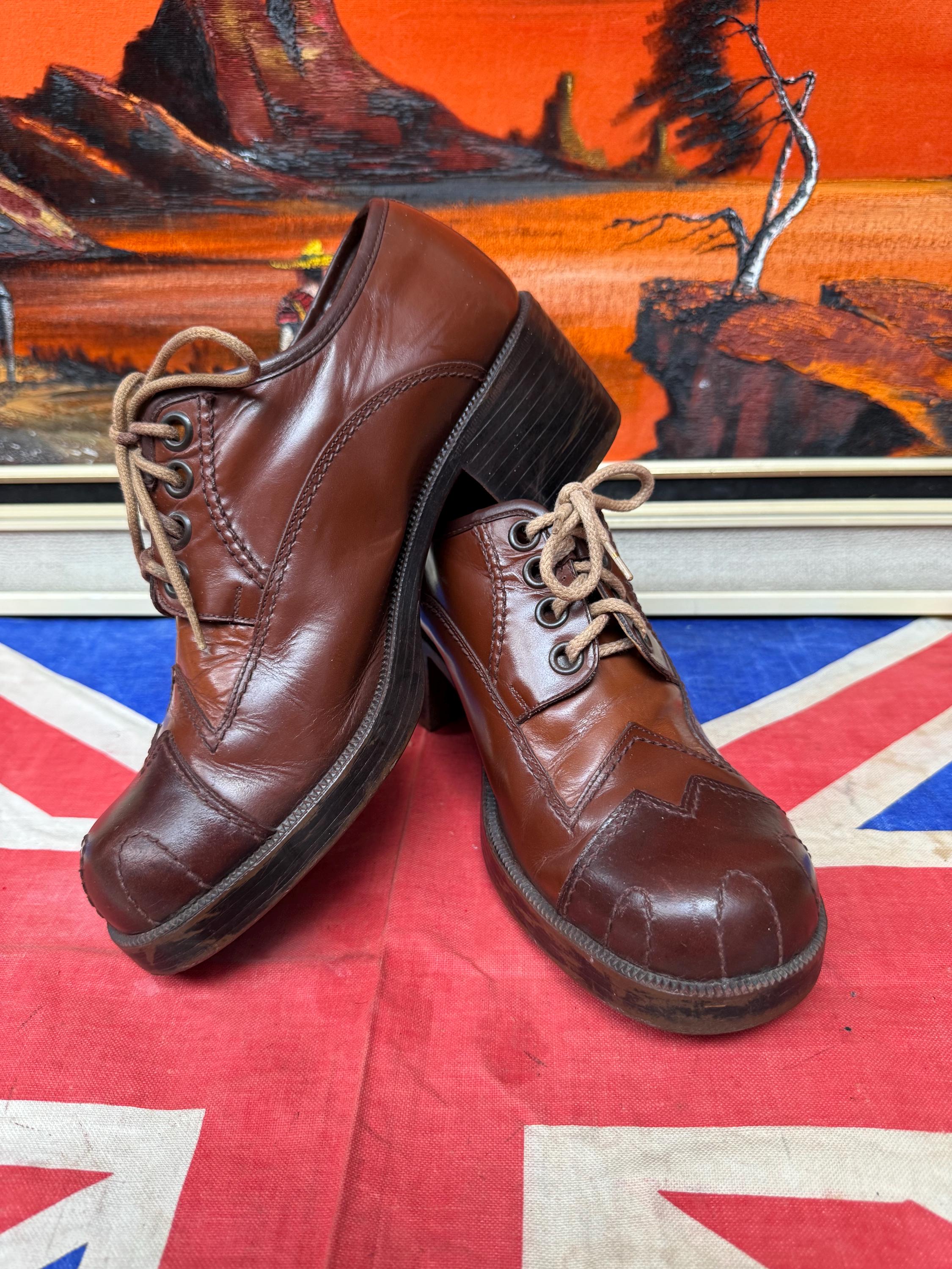 Vintage L.L. Bean Men\'s Cognac Leather Oxfords 7.5 ll bean shoes products for sale | eBay main image 2