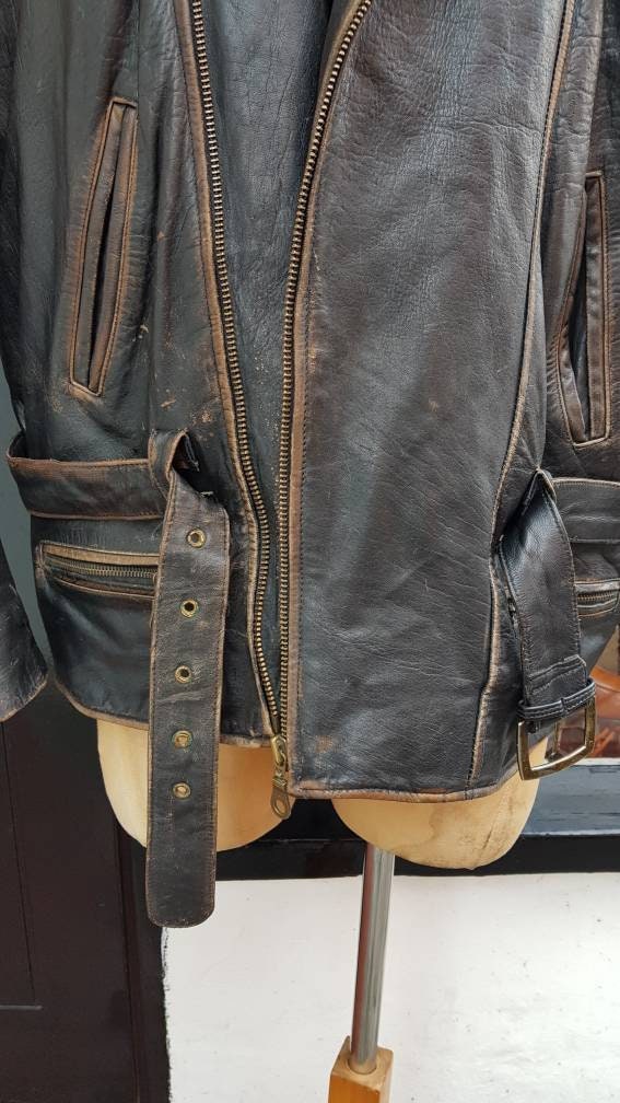 Superb Vintage 1980s Akaso Oversized Distressed Leather U.S. - Etsy