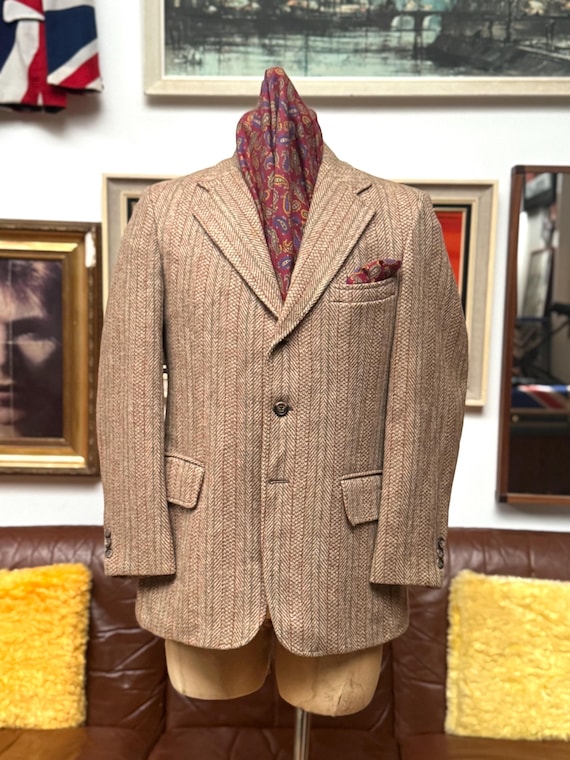 Stunning Vintage Late 1960s Early 70s Made in the USA Harris Tweed 