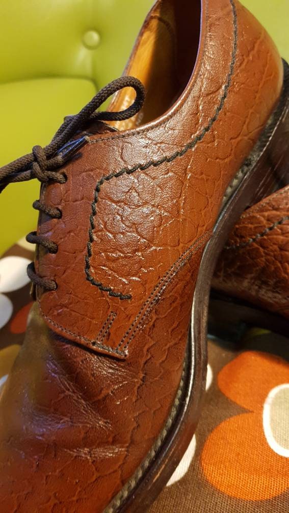 Vintage Late 1960s 70's Loake Brown Leather Grained Derby | Etsy