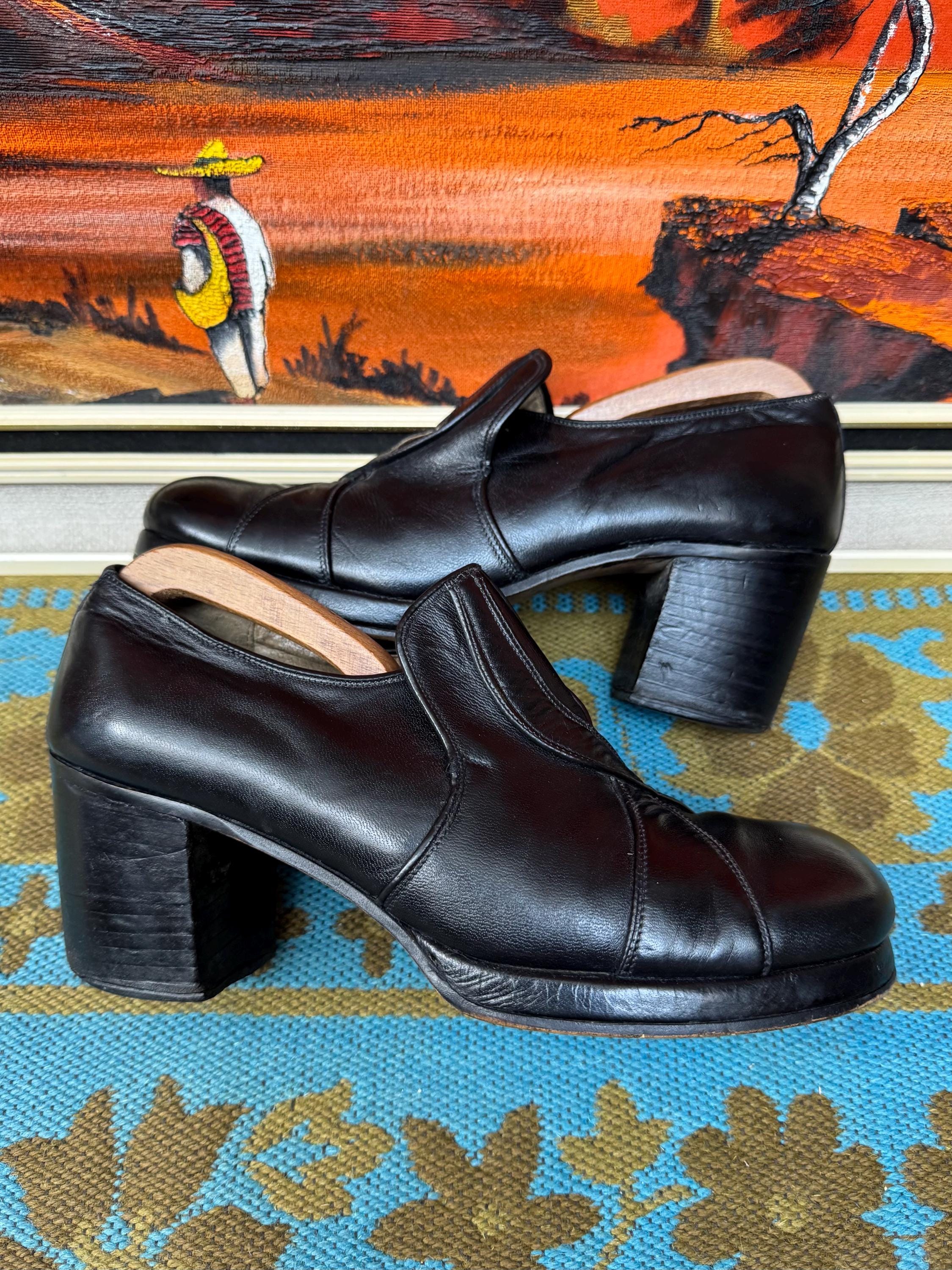 靴 1970's vintage High-Heel Leather Shose 1970's vintage High-Heel Leather Shose Vintage 1970s high heel - Gem