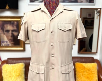 100% Linen Shirt Linnebutiken Buttoned up Made in Sweden Vintage