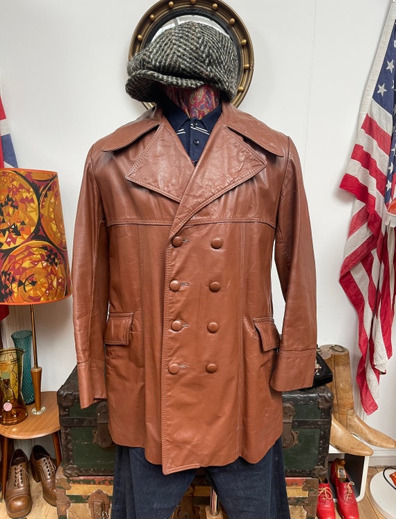 Leather half coat cheap