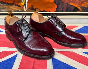 Impresionantes zapatos Derby cruzados Northern Soul Suedehead Mod Benedita de los años 70 y 80 con pátina de sangre de buey/negro. Talla 7 del Reino Unido, excelente estado.