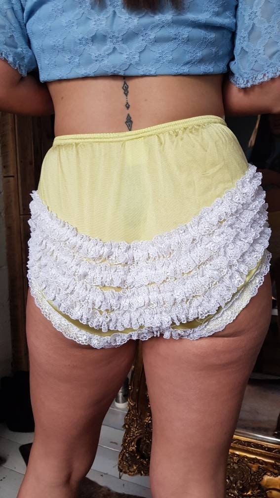 Lingerie Panties With Frilly Rainbow on White With Ruffles Unique