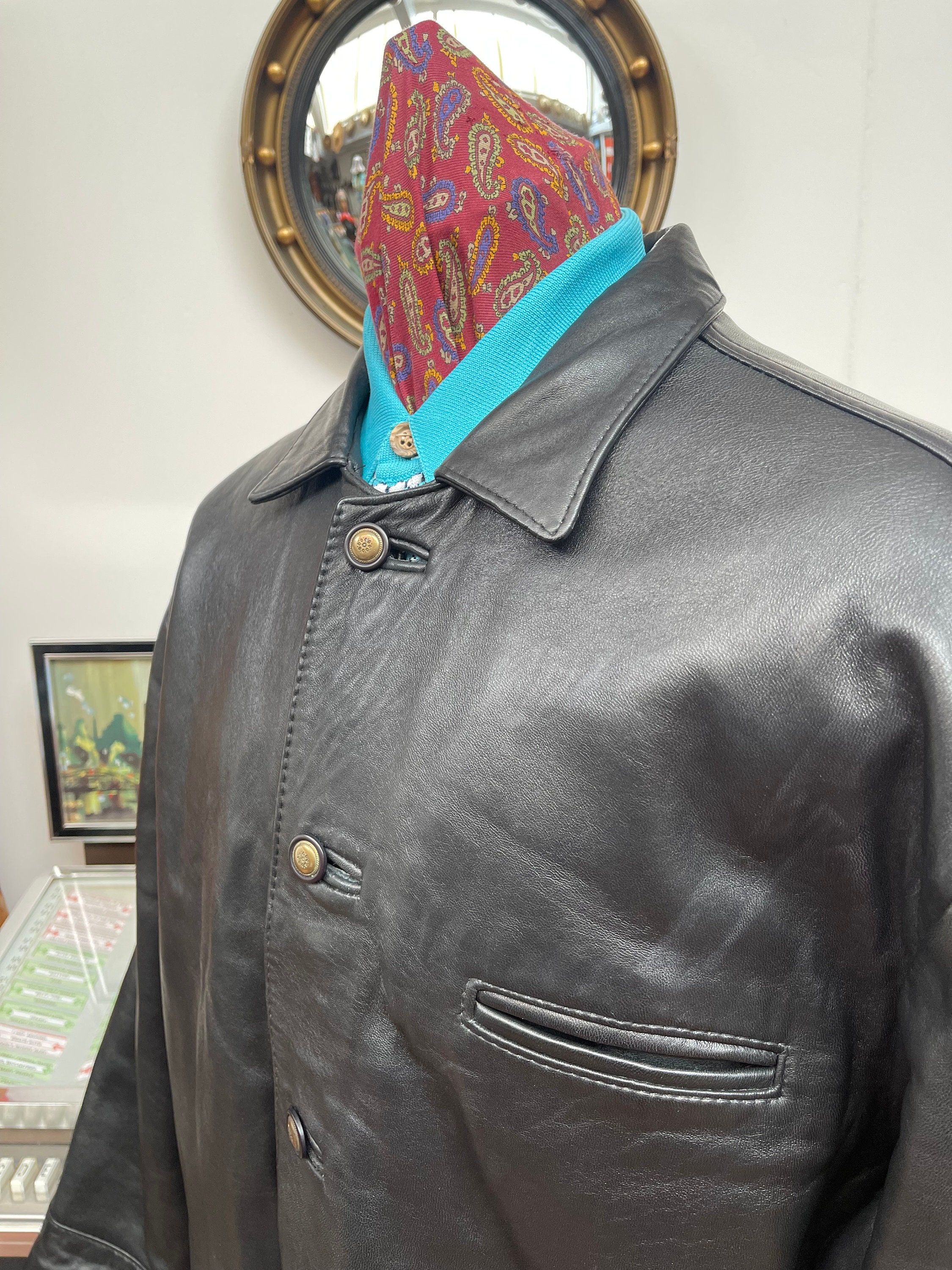 Veste En Cuir Noire Sardar London - Taille S, Style Biker, Occasion