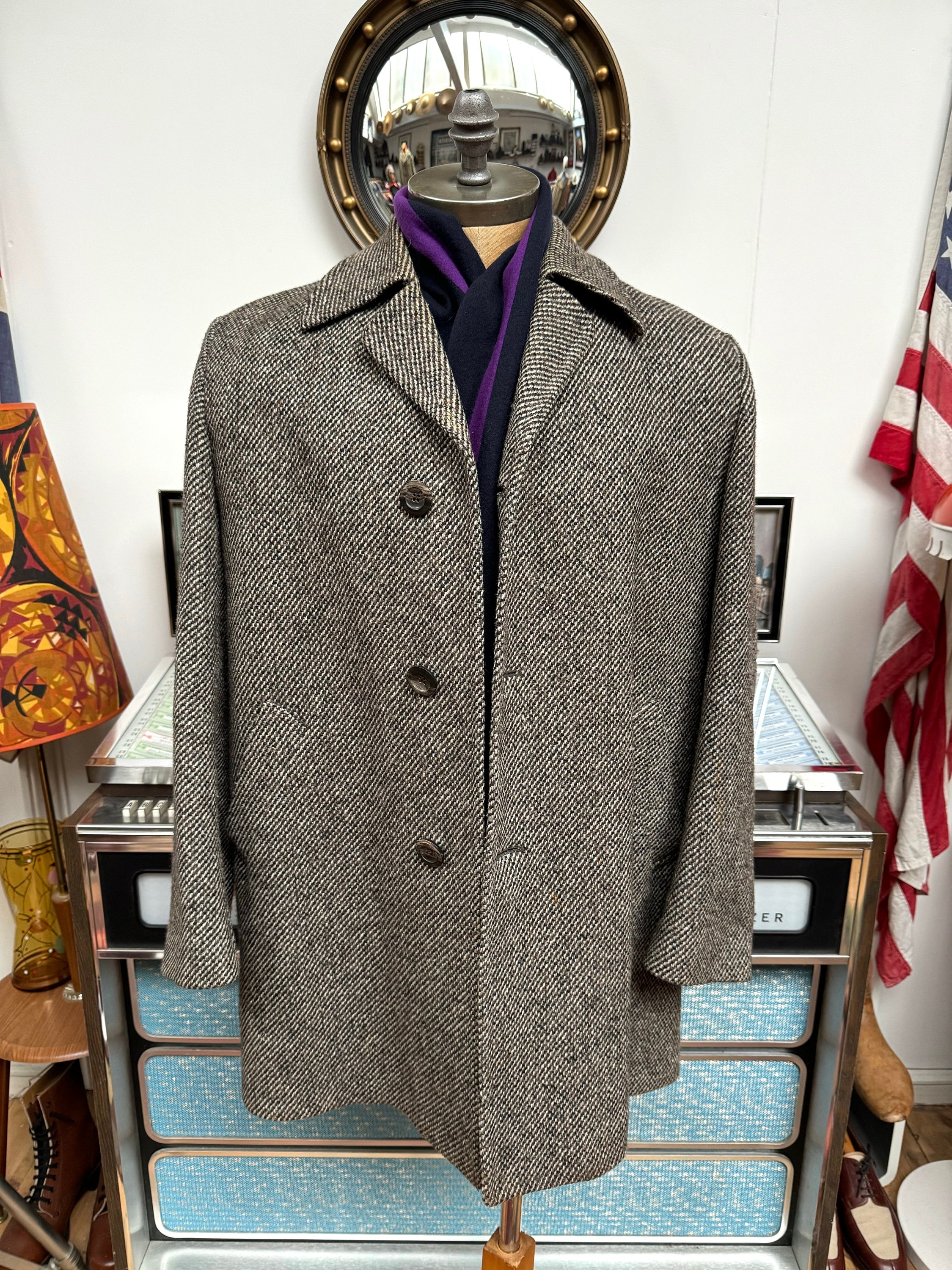 Tweed Balmacaan - Etsy