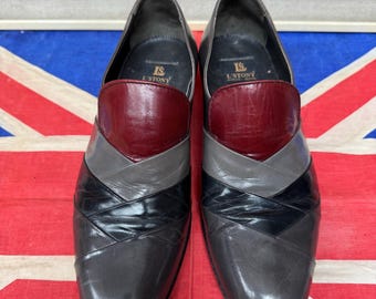 Vintage 90s Muro Welt 6632 Black Leather Bulldog Toe Monk