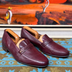 Vintage Burgundy Loafers Men Narrow - Etsy display picture 2