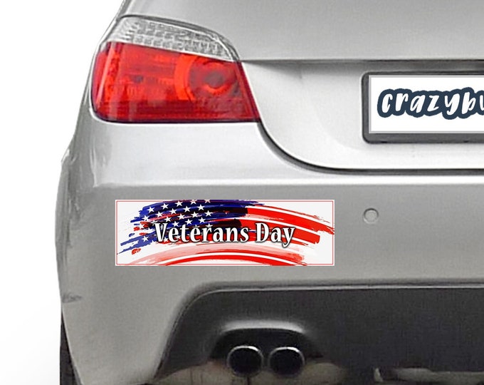 Thank You Veterans, Veterans Day 10 x 3 Bumper Sticker - Custom changes and orders welcomed!