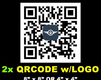 2X QR CODE Magnet or Sticker 4"x4" or 8"x8" customized with logo, UV protected laminate coating or magnet options available.  Premium.