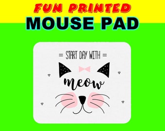Round or Rectangle Funny Cat Printed Custom Mouse Pad - Mouse Pad Thick Non Slip Bottom Smooth or with your custom image or design