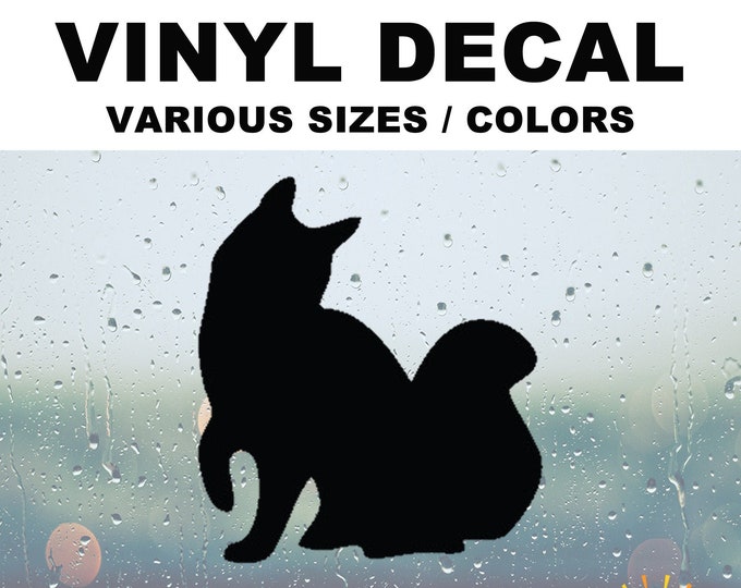 Cat Silhouette Vinyl Decal Various Sizes and Colors Die Cut Vinyl Decal also in Cool Chrome Colors!