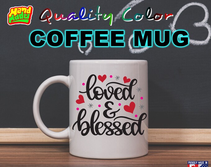 Valentines Day Love Mug Funny Custom Personalized Coffee Mugs, printed on a 11 or 15 oz White Mug