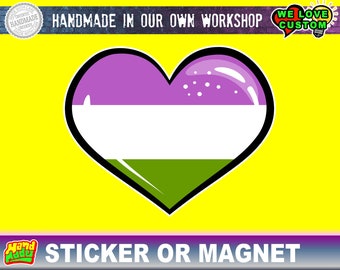 Genderqueer Sticker or Magnet, UV Laminate and Magnet options up to 6"