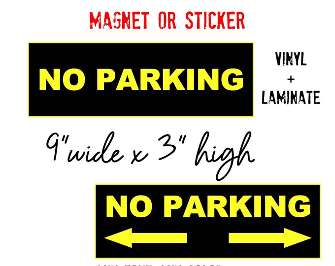 Custom Text Vinyl Sticker or Magnet 9" wide x 3" high with laminate coating