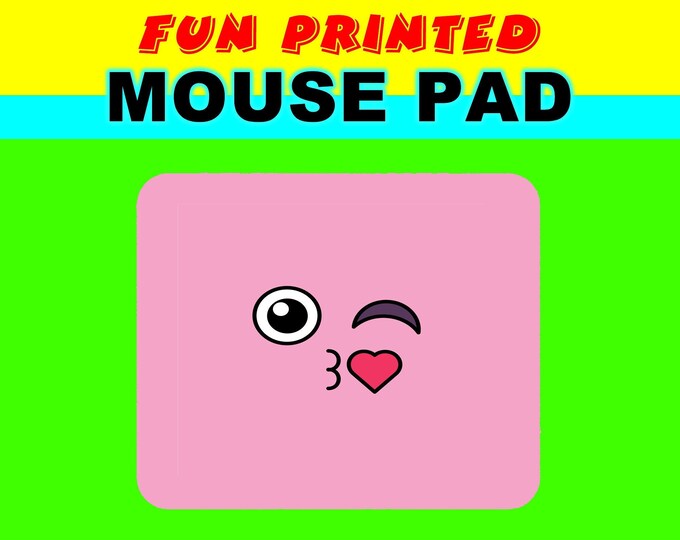 Emoji Fun Printed Custom Mouse Pad - Mouse Pad Thick Non Slip Bottom Smooth or with your custom image or design