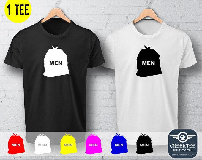 Men Are Trash Vinyl Print T-shirt Unisex Funny t-shirt, fun tshirt, Customize your tee. Ask us! - 1 T-Shirt of your color and vinyl color