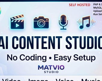 AI Content Studio PHP Script – Text to Image, Video, Voice & Music Generator + Cost Tracker | No Coding | Easy Install | Pixazo API