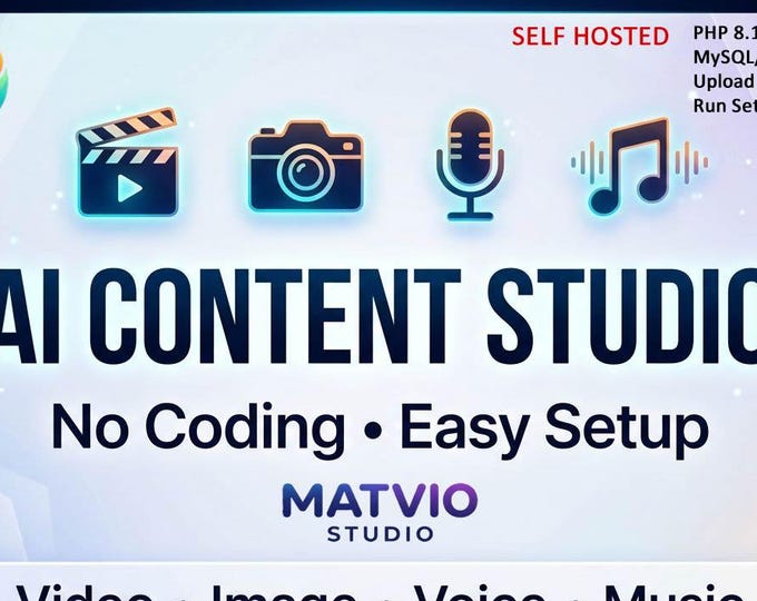 AI Content Studio PHP Script – Text to Image, Video, Voice & Music Generator + Cost Tracker | No Coding | Easy Install | Pixazo API