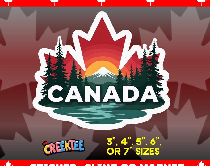 Canada Bumper Sticker, Magnet, Vinyl Sticker or Window Cling, UV Laminate Coating, laptop, water bottle