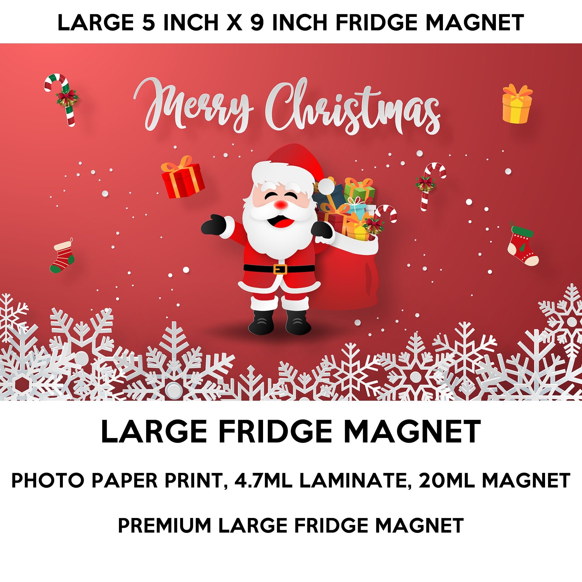 Christmas fridge magnet, large 5x9 inch premium fridge magnet that stands out this holiday season Christmas fridge magnet, large 5x9 inch premium fridge magnet that stands out this holiday season