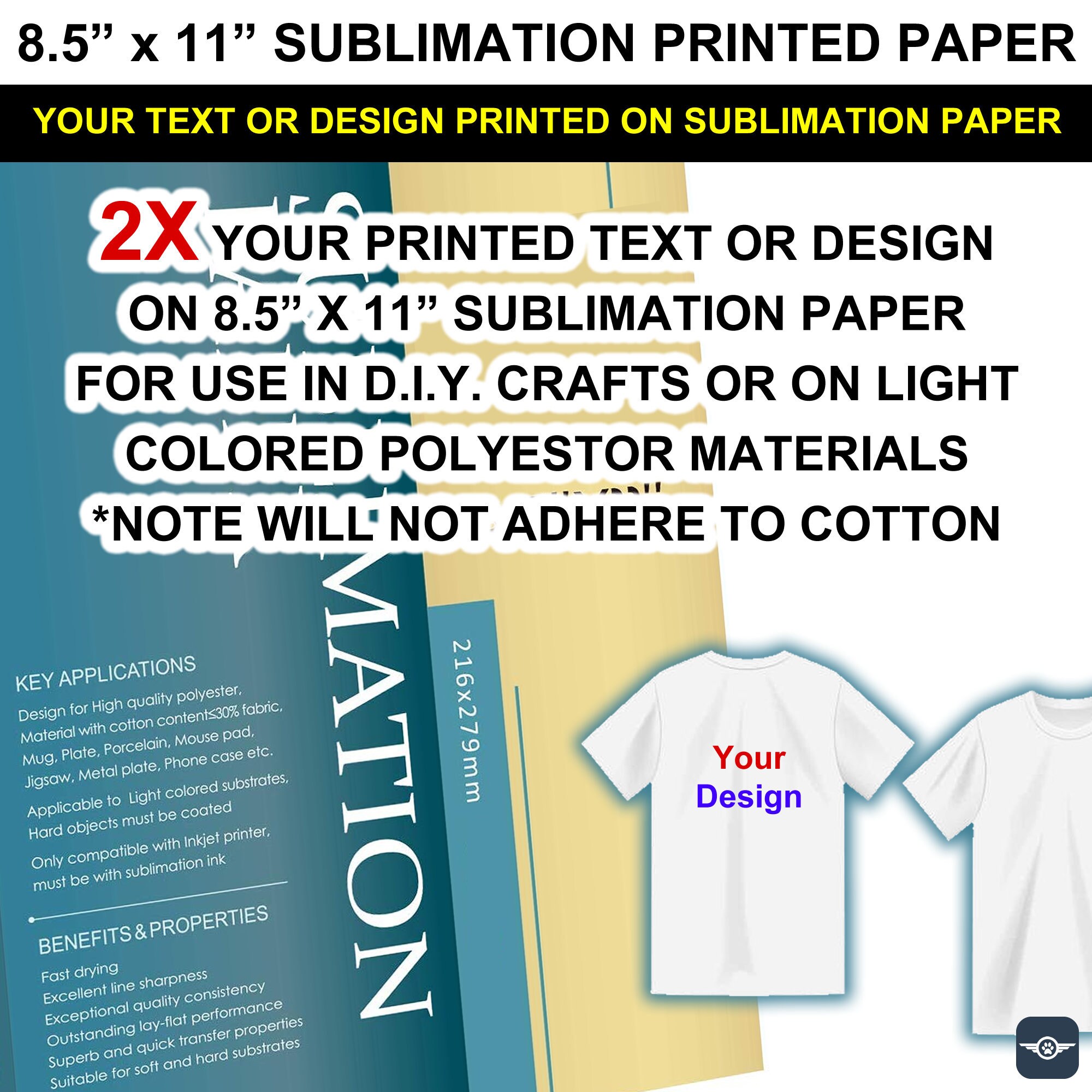 Your text or design printed on 2X - 8.5 Your text or design printed on 2X - 8.5