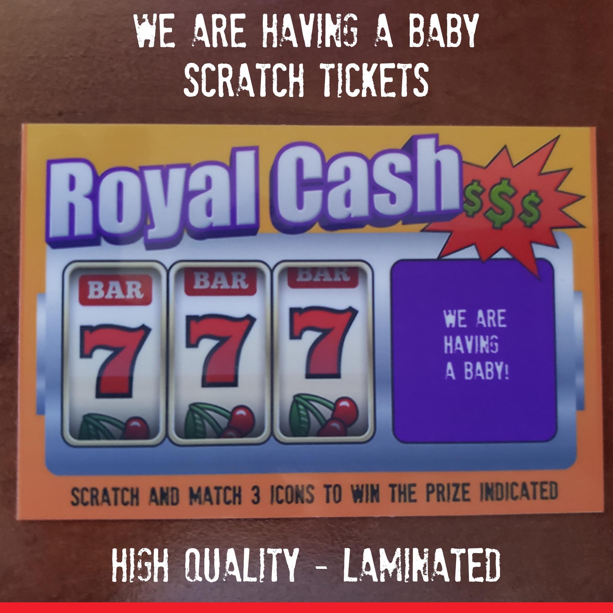 Custom Faux Scratch Tickets Novelty, Laminate Coating, Scratch Off Top, Customize The Text and Message