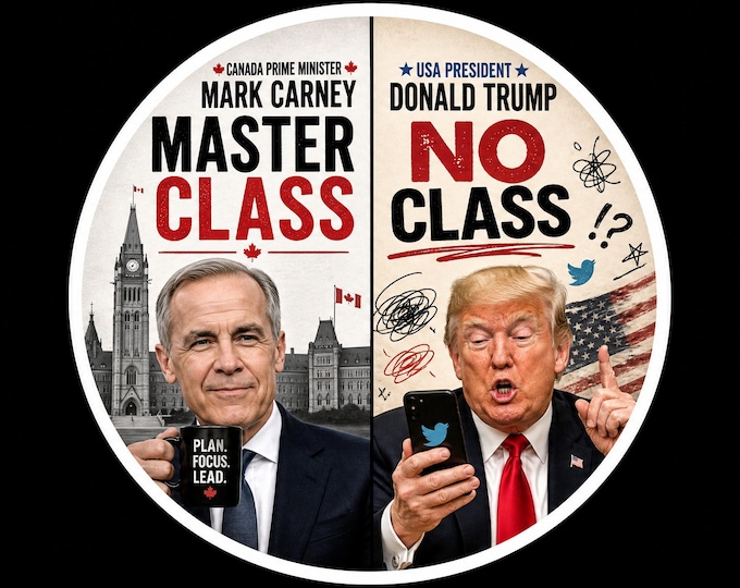 USA Canada Master Class No Class Bumper Sticker, Magnet, Vinyl Sticker or Window Cling, UV Laminate Coating, laptop, water bottle