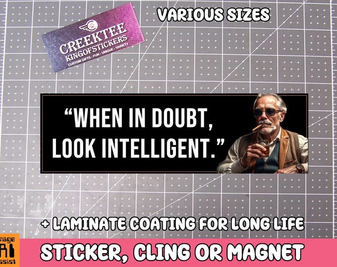 Funny Meme Bumper Sticker, Window Cling or Magnet in UV Laminate Coating Choose 10" for Standard Size