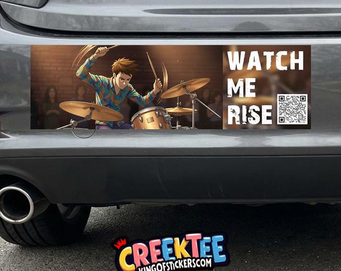Watch Me Rise QR Code or Custom Vinyl Sticker, Window Cling or Magnet in UV Laminate Coating Choose 10" for Standard Size