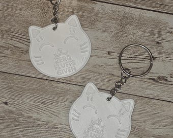 Zero Fluffs Given – Lightweight Cat Face Keychain