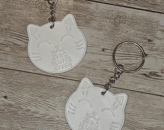 Zero Fluffs Given – Lightweight Cat Face Keychain