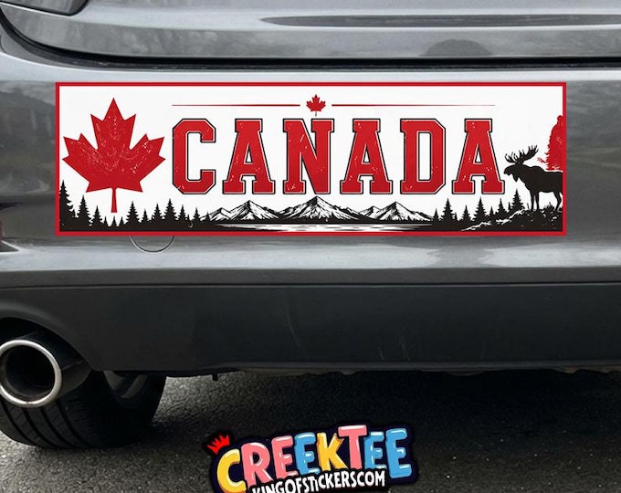 Canada Bumper Sticker, Magnet, Vinyl Sticker, Window Cling or Magnet in UV Laminate Coating