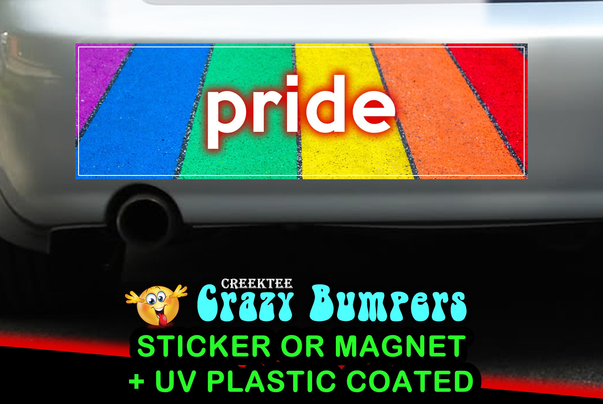 CAD$7.99 - Rainbow Pride Sidewalk 10 x 3 Bumper Sticker or Magnetic Bumper Sticker Available CAD$7.99 - Rainbow Pride Sidewalk 10 x 3 Bumper Sticker or Magnetic Bumper Sticker Available