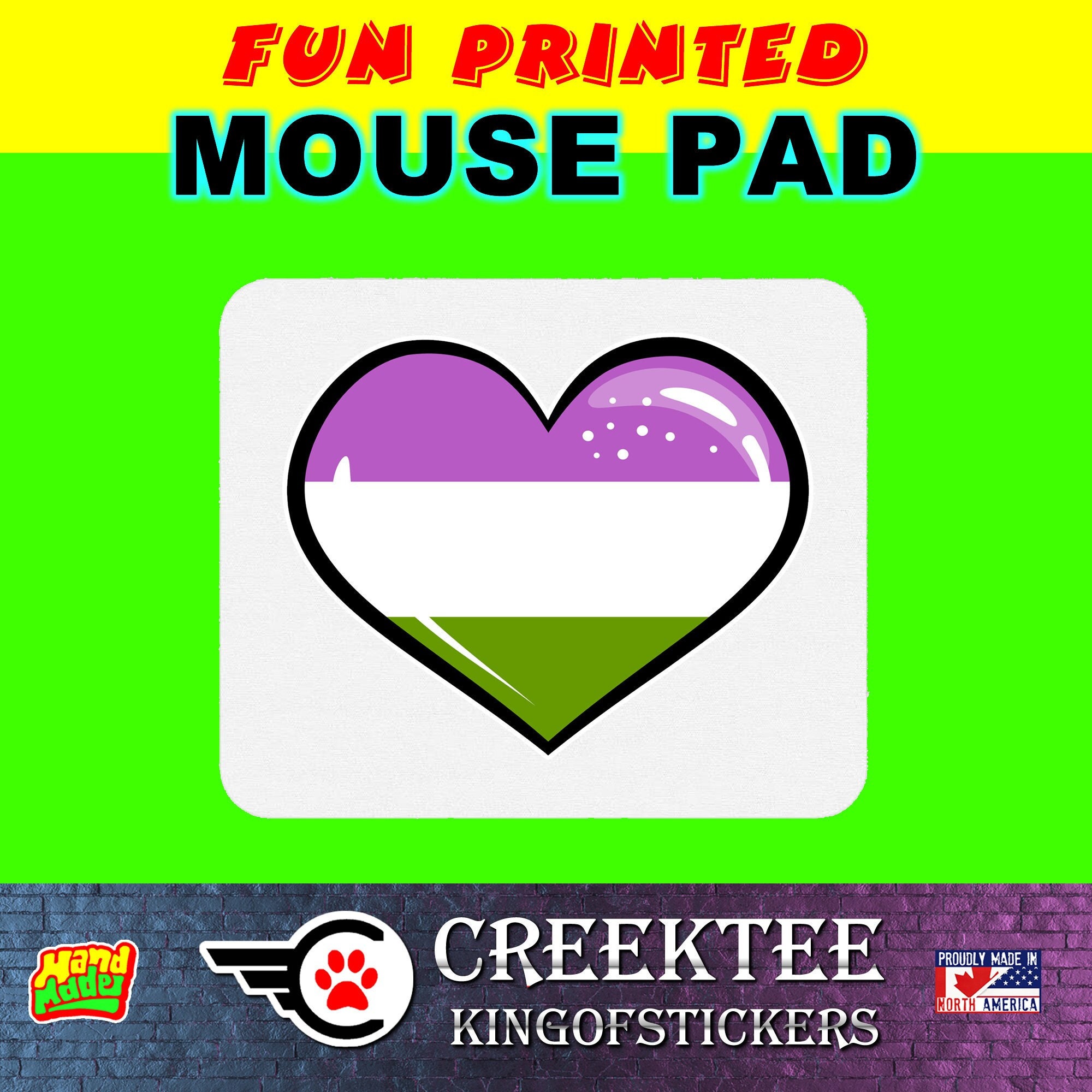 Round or Rectangle Genderqueer Printed Custom Mouse Pad - Mouse Pad Thick Non Slip Bottom Smooth or with your custom image or design