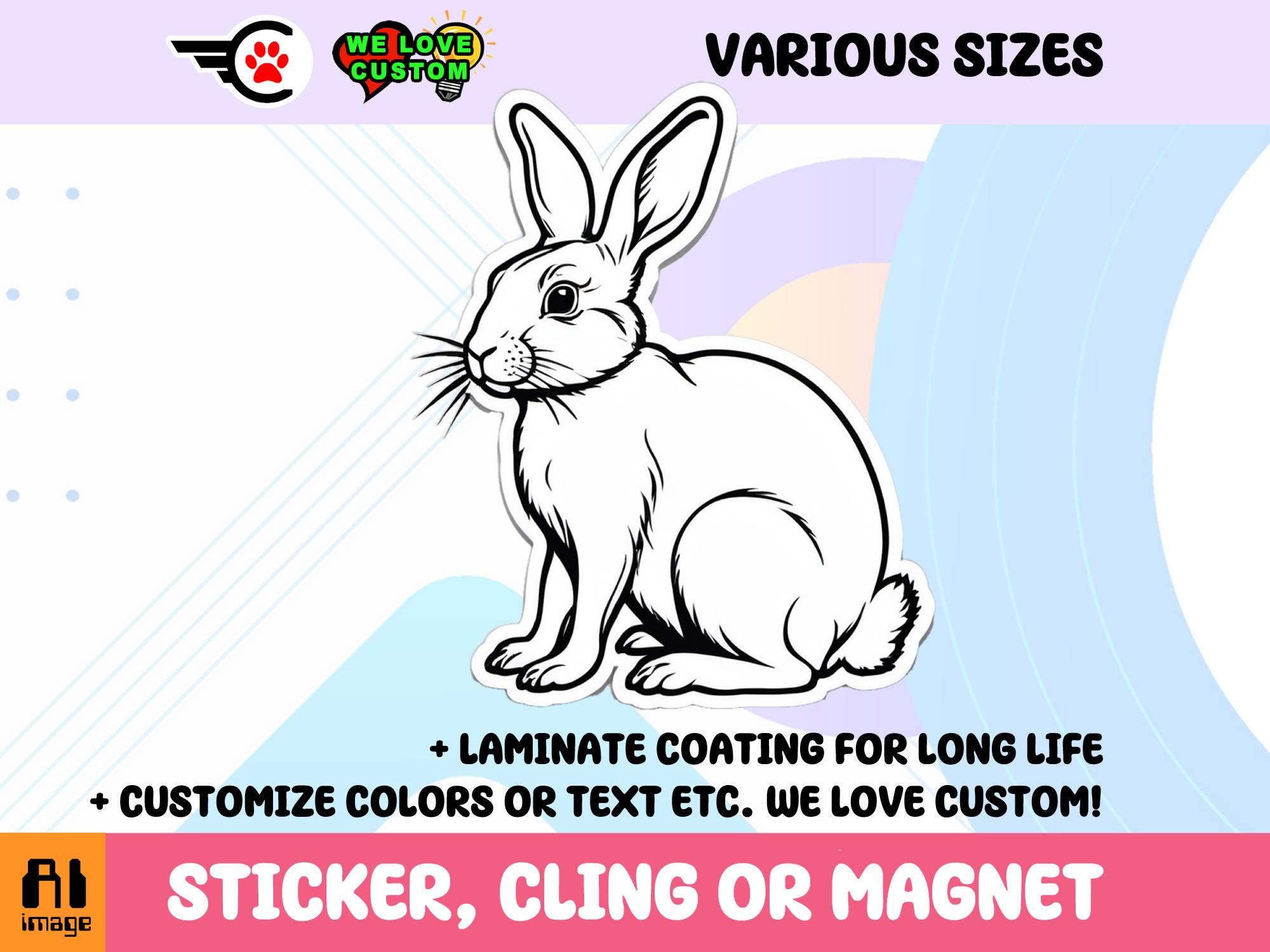 Rabbit Sticker, Magnet or Window Cling in Various Sizes