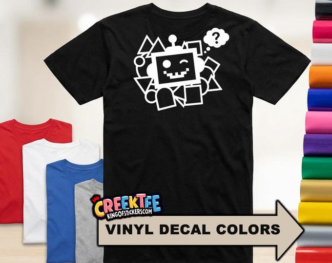 AI Geometric Fun HTV Vinyl Print Tee Various Colors and Sizes