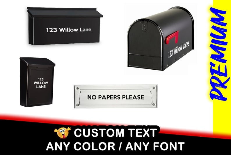 Mailbox or Laptop Text Vinyl Decals, You choose the size up to 12 inches also various sizes and colors - colours Mailbox or Laptop Text Vinyl Decals, You choose the size up to 12 inches also various sizes and colors - colours