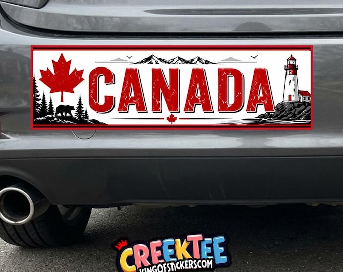 Canada Bumper Sticker, Magnet, Vinyl Sticker, Window Cling or Magnet in UV Laminate Coating