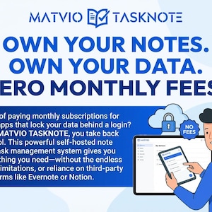 Own Your Notes Forever – MATVIO TaskNote | No Monthly Fees | Self-Hosted Evernote Alternative | PHP + MySQL Productivity App