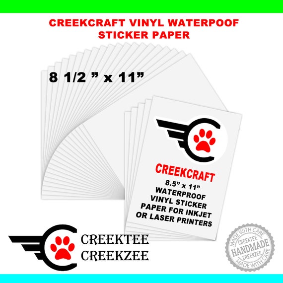 printable vinyl sticker paper 8 5 x 11 inch self adhesive etsy