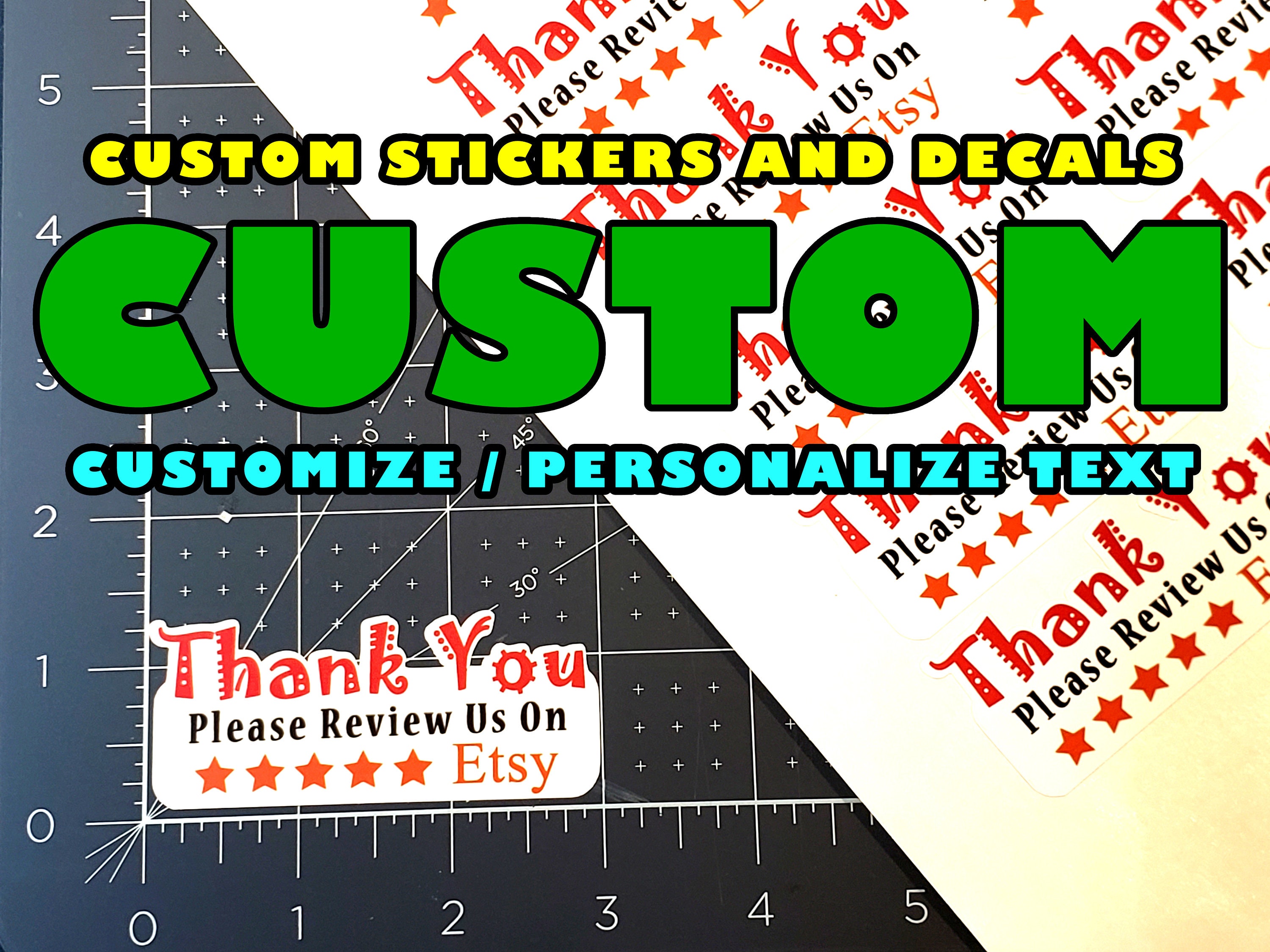 Custom Stickers - Change The Text 1.25 x 3 Stand Out Kiss Cut Premium Vinyl Sticker (Sheet of 14) Custom Stickers - Change The Text 1.25 x 3 Stand Out Kiss Cut Premium Vinyl Sticker (Sheet of 14)