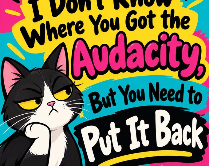 I Don’t Know Where You Got the Audacity, But You Need to Put It Back Square Bumper Sticker, Magnet, Vinyl Sticker or Cling, UV Laminate