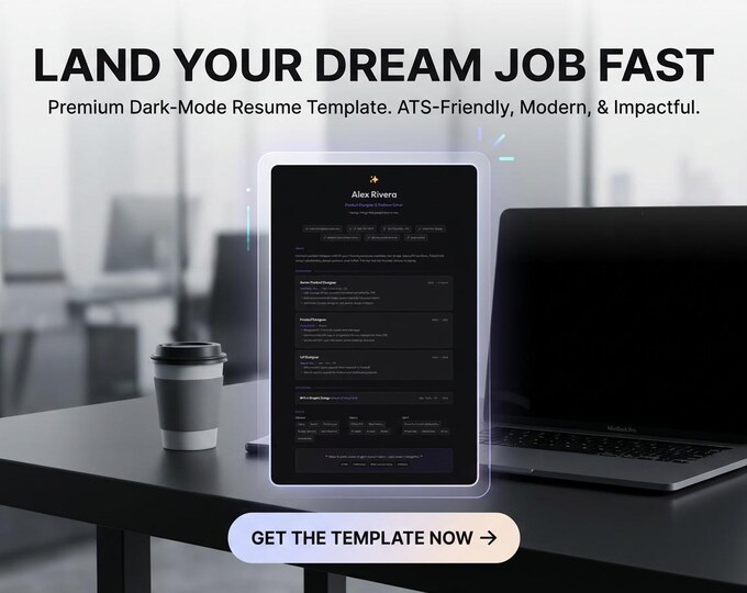 RESUME TEMPLATE 1001 — Instant Digital Download, HTML Files For Your Own Resume Landing Page, Edit in Minutes, No Design Skills
